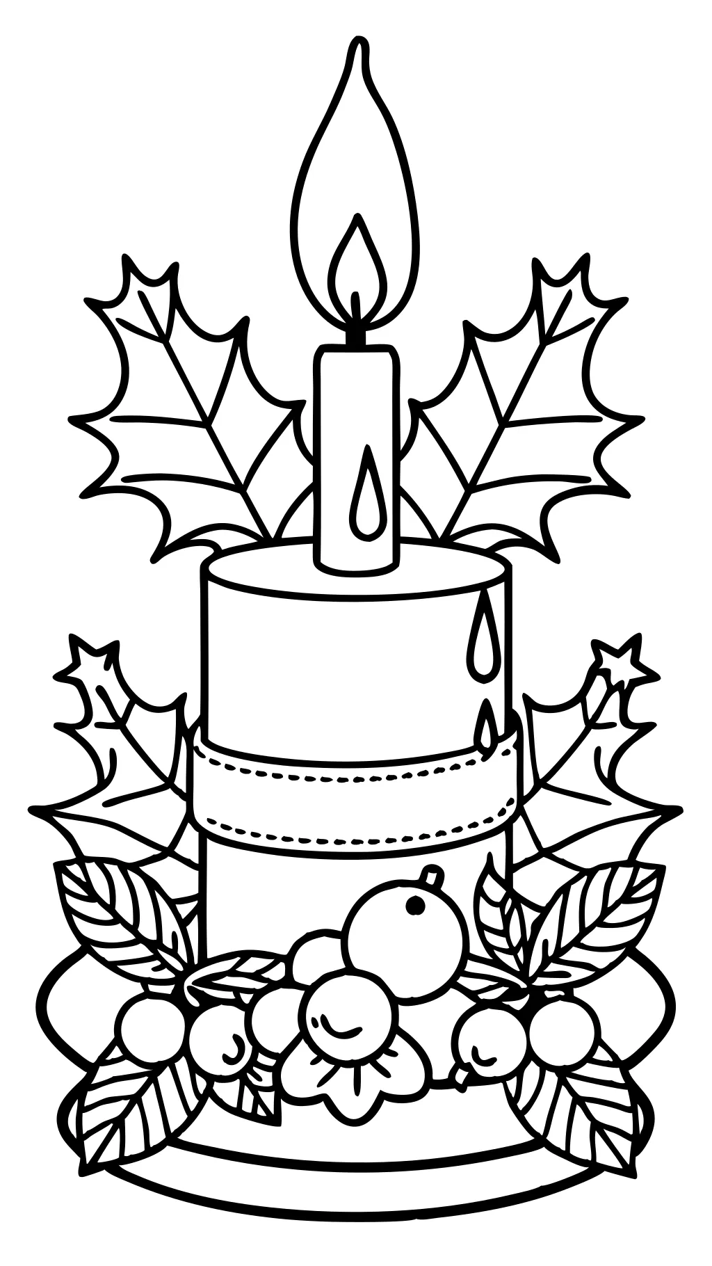 christmas candle coloring pages